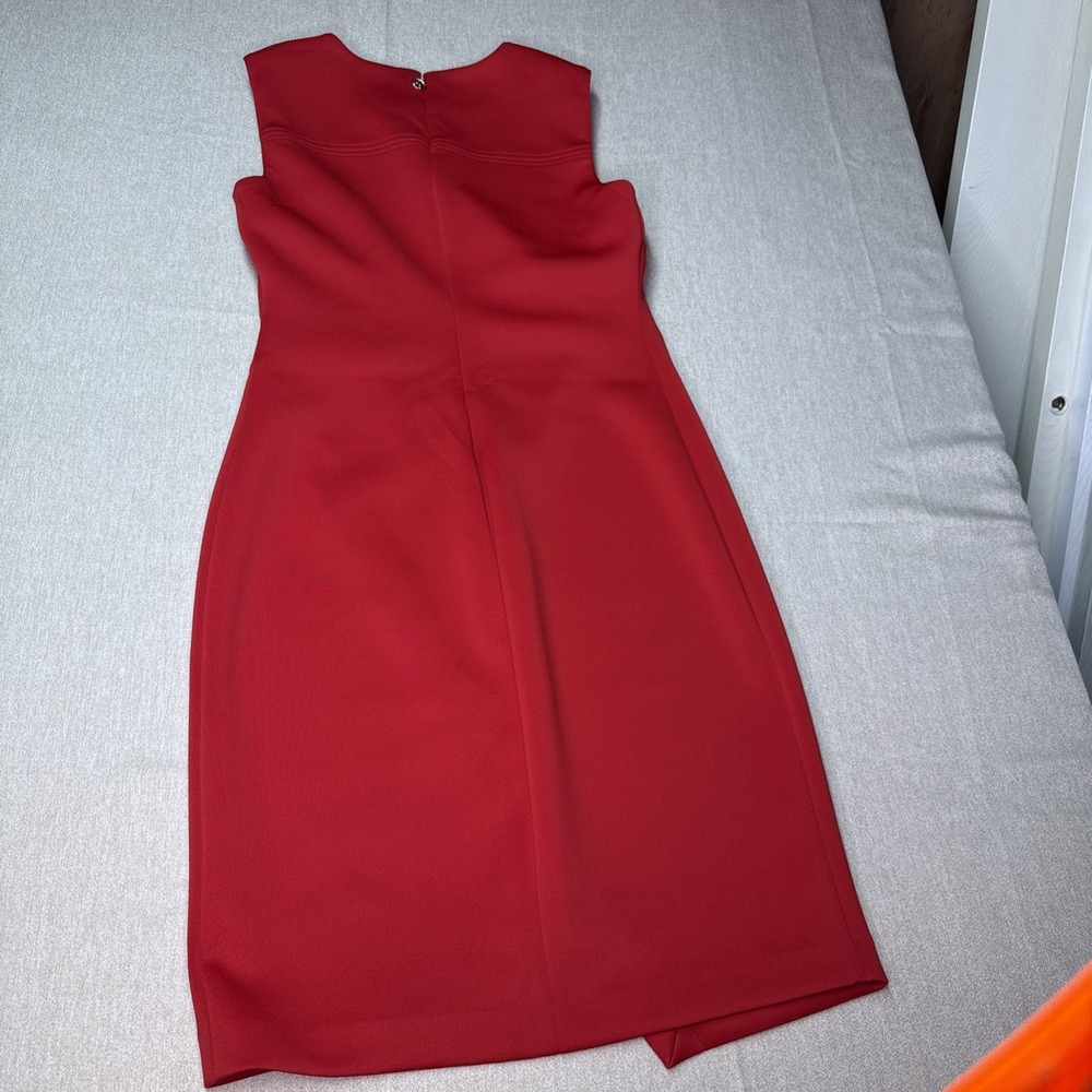 TOMMY HILFIGER S/LESS  ASYMMETRICAL SHEATH DRESS, ORANGE/GINGER , SIZE 6 NWT